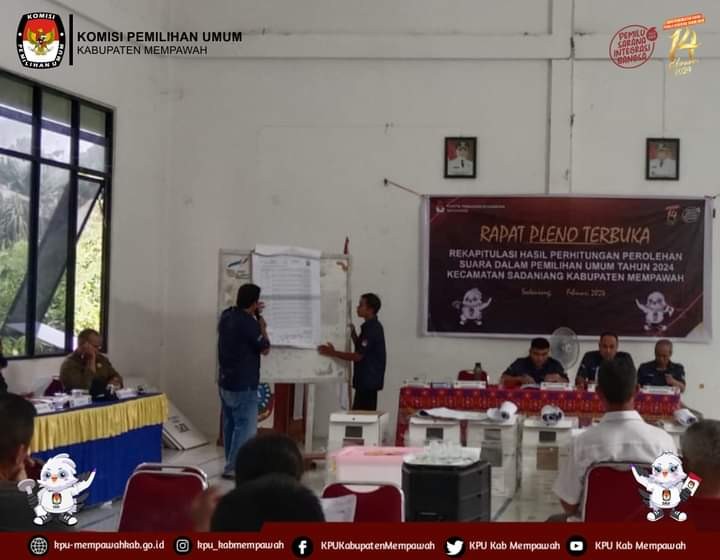 Kecamatan Sadaniang melaksanakan Rapat pleno Rekapitulasi penghitungan suara pemilu 2024