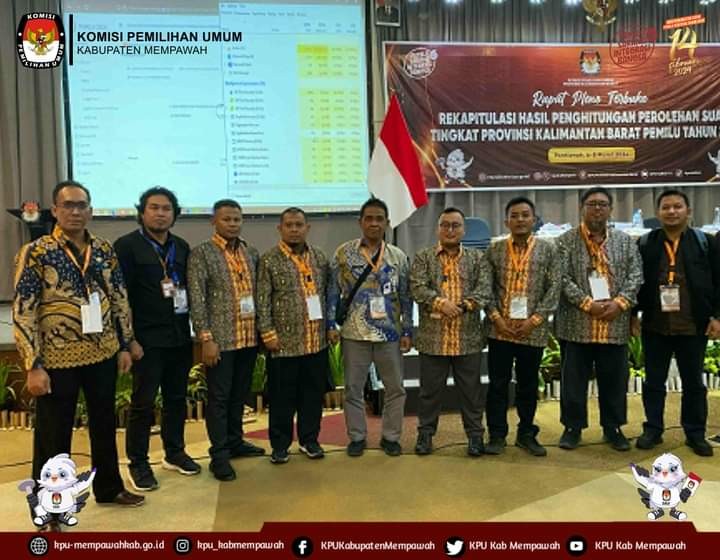 Rapat Pleno Terbuka Rekap Hasil Penghitungan Perolehan suara Tingkat Prov Kalbar Pemilu Thn 2024