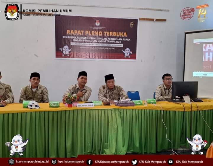 Mempawah TImur Melaksanakan Rapat pleno Rekapitulasi penghitungan suara pemilu 2024