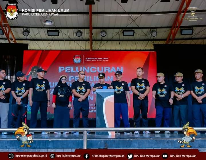 JALAN SEHAT DAN PELUNCURAN PEMILIHAN BUPATI DAN WAKIL BUPATI, MASKOT DAN JINGLE PILKADA TAHUN 2024