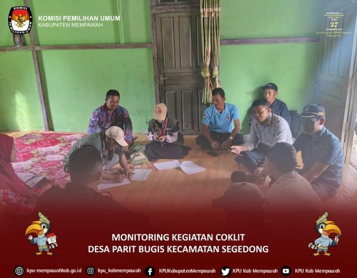 MONITORING KEGIATAN COKLIT DESA PARIT BUGIS KECAMATAN SEGEDONG