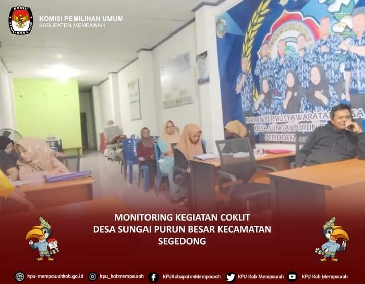 MONITORING KEGIATAN COKLIT DESA PARIT PURUN BESAR KECAMATAN SEGEDONG