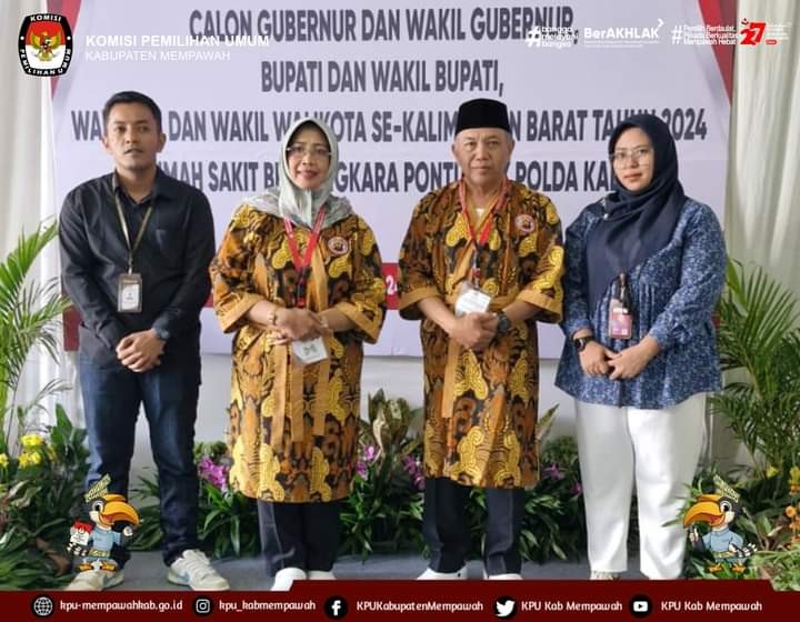 KPU MEMPAWAH PEMERIKSAAN KESEHATAN BAGI PASANGAN CALON BUPATI DAN WAKIL BUPATI TAHUN 2024