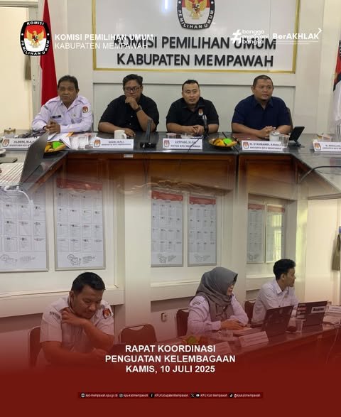 KPU Kabupaten Mempawah Ikuti Rakor Penguatan Kelembagaan yang Digelar KPU Provinsi Kalbar