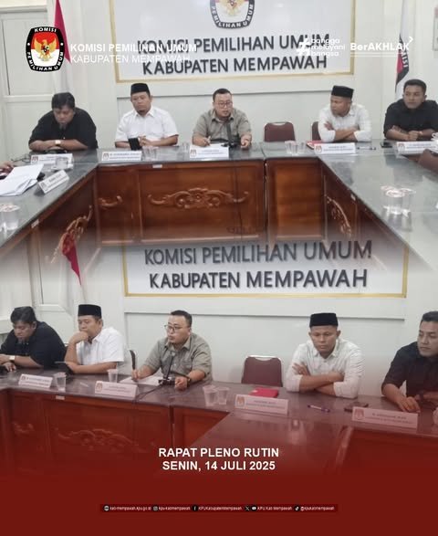 KPU Mempawah Gelar Rapat Pleno Rutin Bahas Progres Kerja dan Agenda Pekan Ini