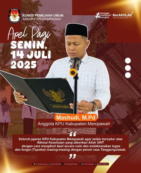 KPU Mempawah Gelar Apel Pagi, Mashudi Ajak Jajaran Syukuri Nikmat Kesehatan