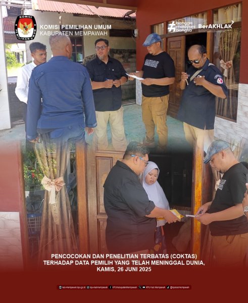KPU Kabupaten Mempawah Laksanakan Coktas untuk Pastikan Keakuratan Data Pemilih