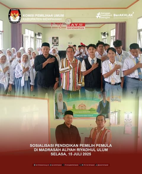 KPU Mempawah Sosialisasikan Pendidikan Pemilih untuk Pemilih Pemula di MA Riyadhul Ulum