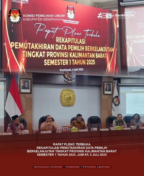 KPU Kabupaten Mempawah Ikuti Rapat Pleno Terbuka Rekapitulasi PDPB Tingkat Provinsi Kalbar