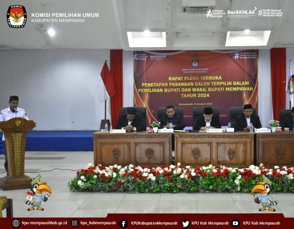 KPU Mempawah Menetapkan Paslon Bupati dan Wakil Bupati Mempawah Pemilihan Serentak Tahun 2024