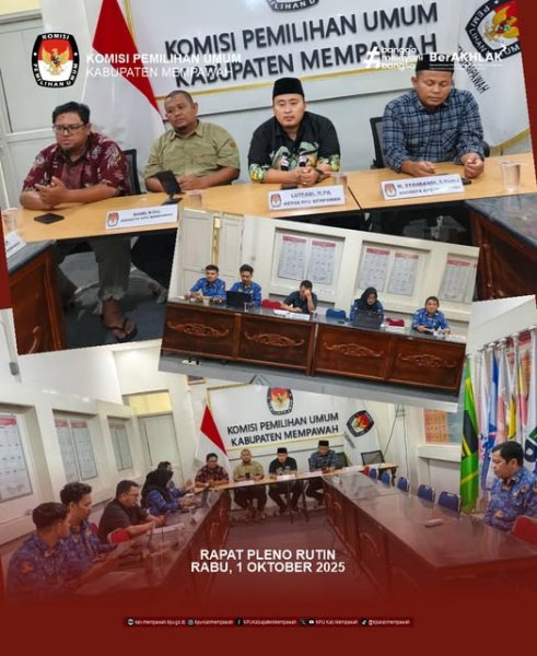 KPU Mempawah Gelar Rapat Pleno Rutin Bahas Program Kerja dan Persiapan PDPB Triwulan III 2025