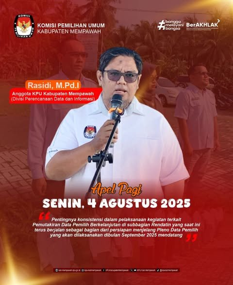 KPU Mempawah Gelar Apel Pagi, Tekankan Konsistensi Pemutakhiran Data Pemilih