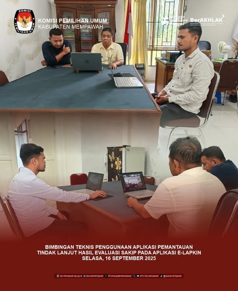 KPU Mempawah Ikuti Bimbingan Teknis (Bimtek) Penggunaan Aplikasi E-Lapkin