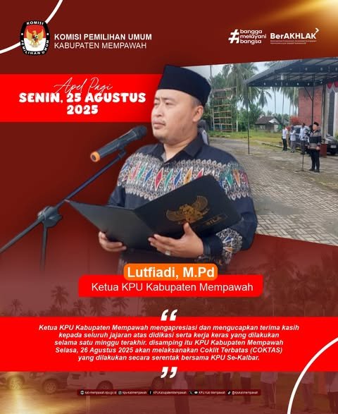 Apel Pagi KPU Mempawah, Ketua Sampaikan Apresiasi dan Coklit Terbatas