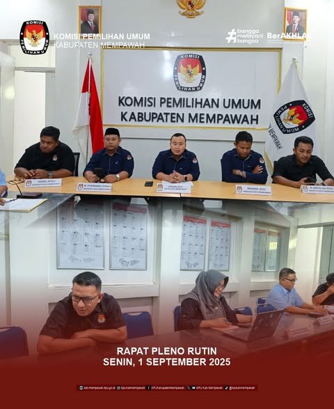 Perkuat Sinergi dan Efektivitas, KPU Mempawah Gelar Rapat Pleno Rutin