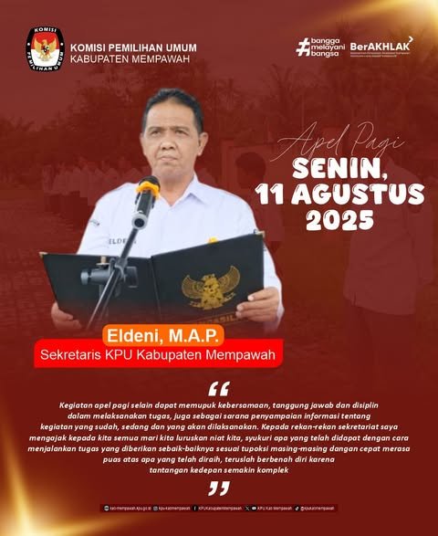 Apel Pagi KPU Kabupaten Mempawah, Sekretaris Tekankan Disiplin dan Rasa Syukur
