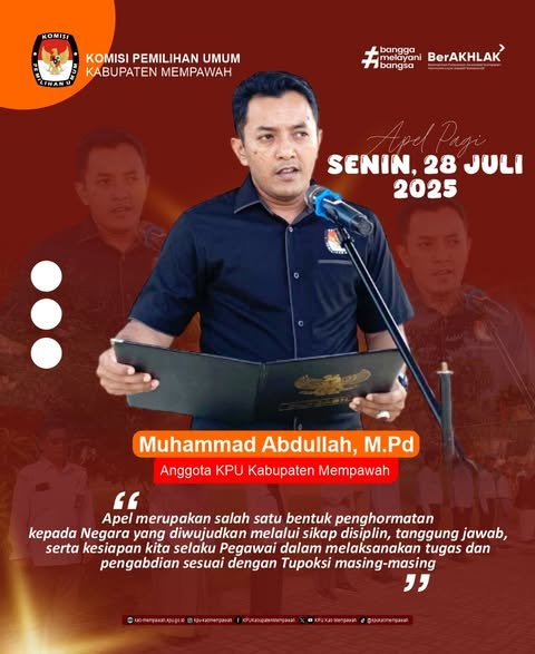 KPU Mempawah Gelar Apel Pagi, Tekankan Disiplin dan Tanggung Jawab Pegawai