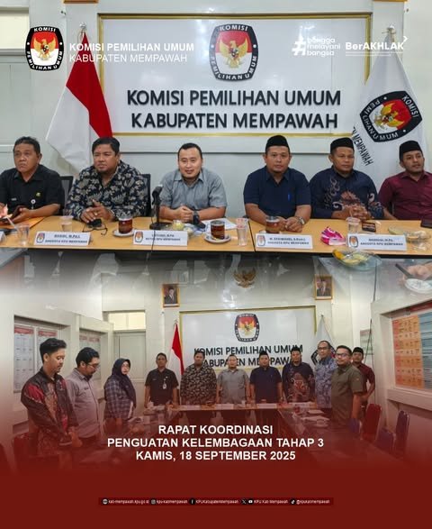 KPU Mempawah Ikuti Rakor Penguatan Kelembagaan Tahap 3