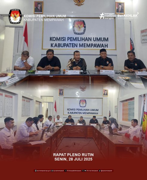 KPU Kabupaten Mempawah Gelar Rapat Pleno Rutin Bahas Progres dan Agenda Kerja
