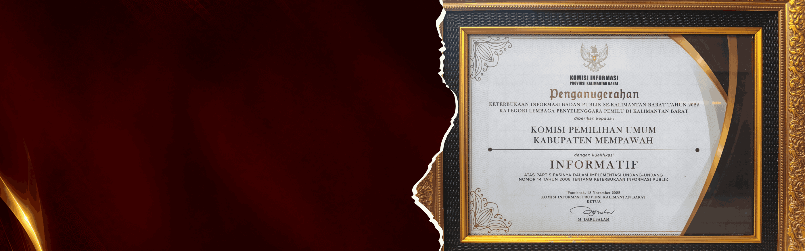 KPU KABUPATEN MEMPAWAH  MENDAPATKAN   KUALIFIKASI INFORMATIF
